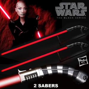 STAR WARS - SABRE DUO (2 SABRES) LASER ASAJJ VENTRESS FX OFFICIEL (HASBRO - THE BLACK SERIES - THE CLONE WARS)