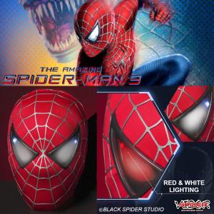 SPIDER-MAN 3 : THE AMAZING - REPLIQUE MASQUE SPIDER-MAN AVEC ECLAIRAGE DES YEUX + TELECOMMANDE (REPRODUCTION BLACK SPIDER STUDIO)