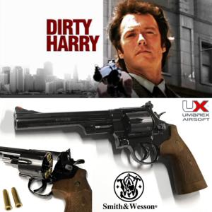 L'INSPECTEUR HARRY (DIRTY HARRY) - REVOLVER 44 MAGNUM M29 CLASSIC SMITH & WESSON OFFICIEL TOUT METAL AVEC 6 CARTOUCHES (CANON LONG 6.5 INCH - UMAREX)