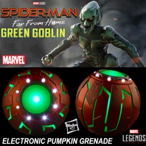 SPIDER-MAN: NO WAY HOME - GRENADE CITROUILLE BOUFFON VERT OFFICIELLE (BOMBE ELECTRONIQUE GREEN GOBLIN HASBRO - MARVEL LEGENDS)