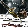 THE WITCHER (SERIE) - REPLIQUE EPEE FORGE MAIN LIMITED EDITION AVEC FOURREAU & CEINTURE CUIR VERITABLE + SUPPORT BOIS DELUXE (REPRODUCTION ART REPLICAS / WINDLASS STEELCRAFTS)