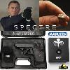 JAMES BOND : SPECTRE - PISTOLET WALTHER PPK AVEC RETOUR DE CULASSE ET BAGUE "SPECTRE ORGANIZATION" OFFICIELS + MALLETTE + ECRIN (FACTORY ENTERTAINMENT - MARUZEN)