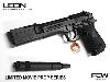 LEON : THE PROFESSIONAL - PISTOLET TOUT METAL AVEC COMPENSATEUR, SILENCIEUX & MALLETTE OFFICIELS LIMITED MOVIE PROP SERIES (FCW AIRSOFT)