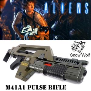 ALIENS - CUSTOM PULSE RIFLE M41A1 TOUT AUTOMATIQUE AVEC COMPTEUR A LED & MARQUAGE (VERSION SNOW WOLF)