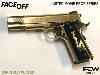 FACE/OFF (VOLTE FACE) - PISTOLET COLT 1911A1 CUSTOM "V12" TOUT METAL PLAQUE OR 24 K LIMITED MOVIE PROP SERIES AVEC MALLETTE (FCW AIRSOFT)